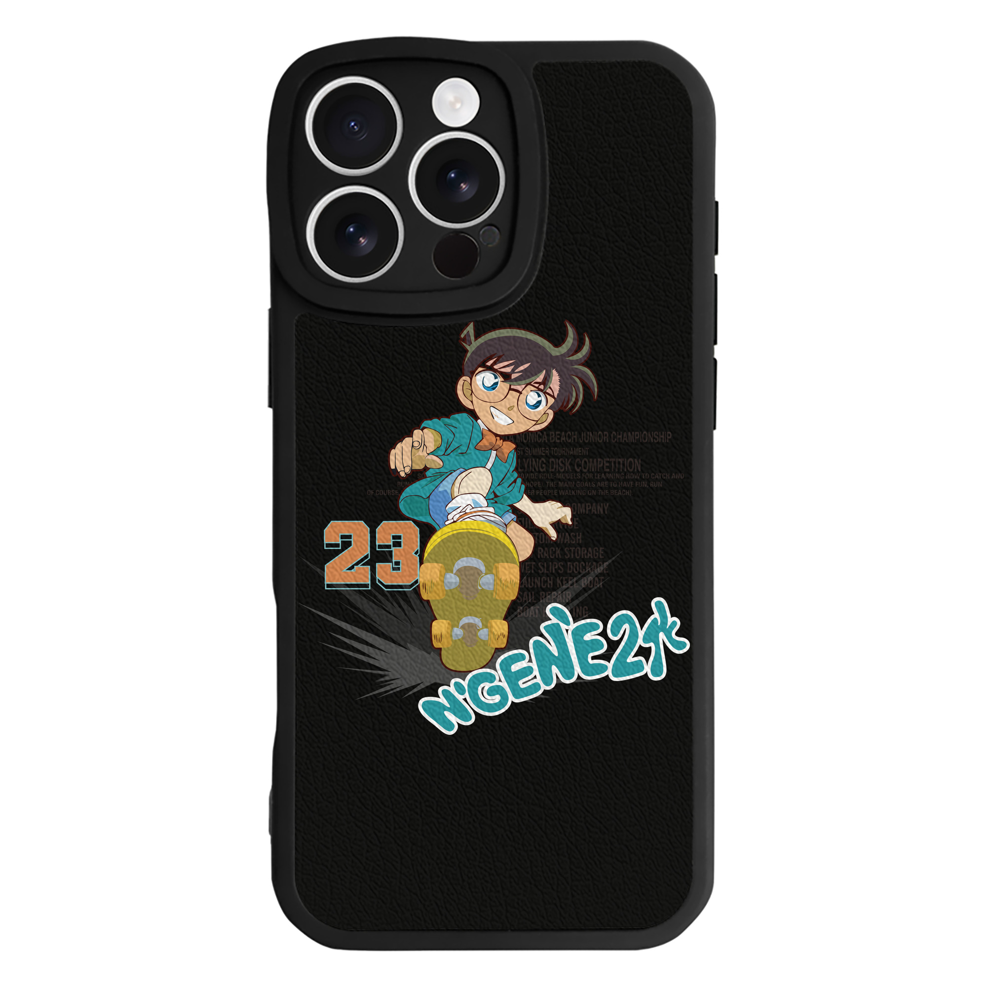 （画像用） 名探偵コナン 江戸川 コナン Detective Conan Conan Edogawa 【iPhone 16シリーズ対応】シリコンスマホケース（レザー調） 材質：シリコン